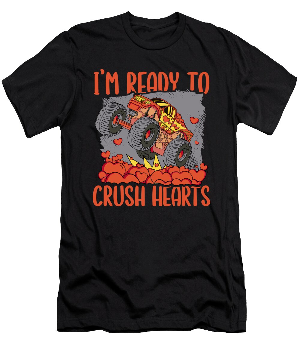 Truck Driver Trucker Rig Trucking Truck with Hearts Crazy Squirrel T-Shirt