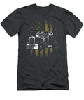 Trucker American Flag Big Rig Semitrailer Truck Driver Ewan Hayley T-Shirt