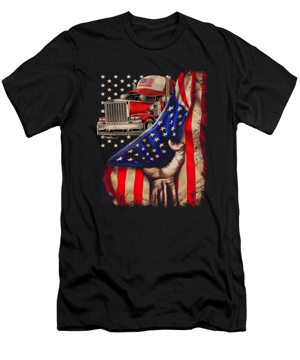 Trucker American Flag Do Tran Quang T-Shirt