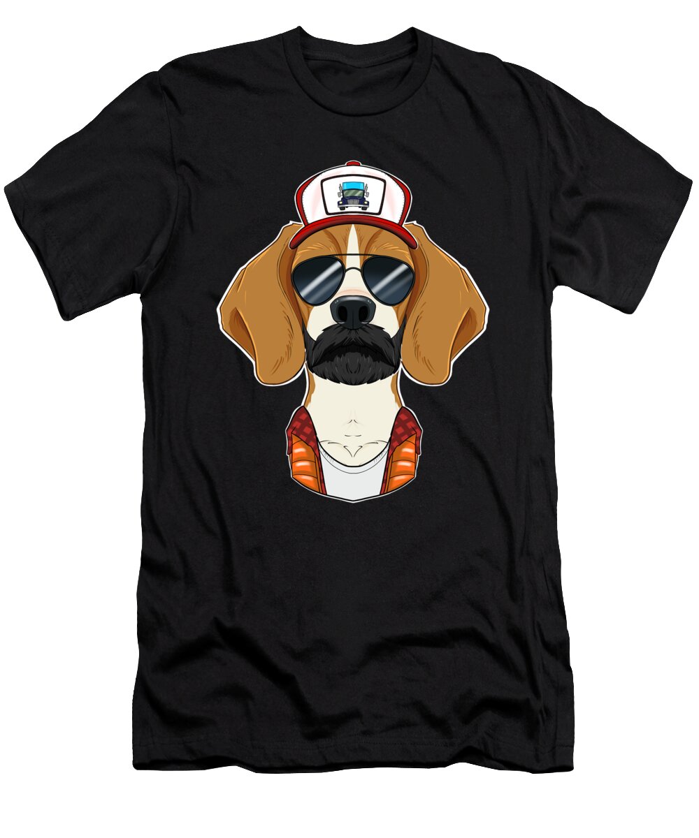 Trucker Dog I Truck Driver Beagle Maximus Designs T-Shirt