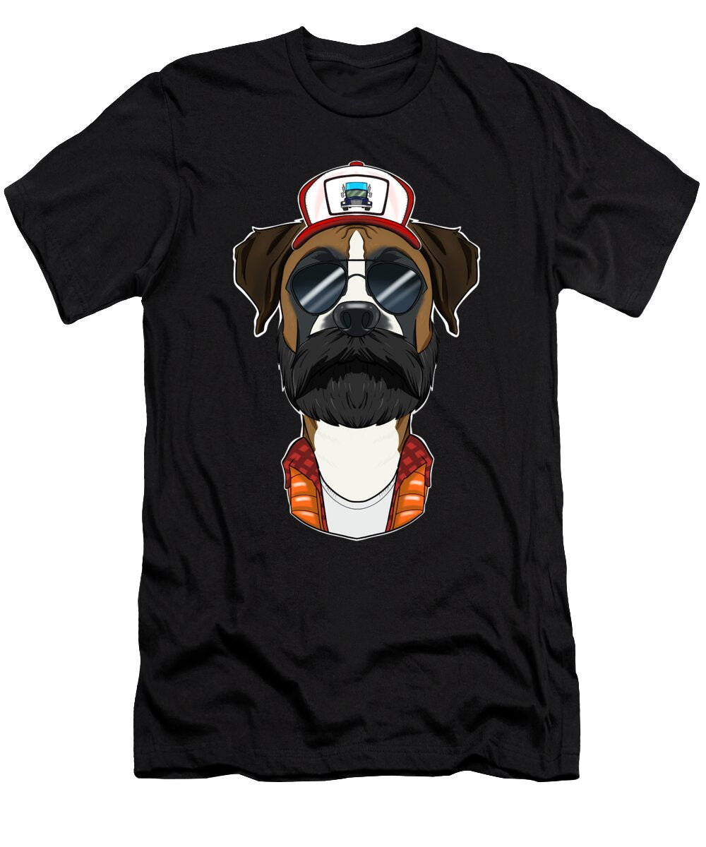 Trucker Dog I Truck Driver Boxer Maximus Designs T-Shirt