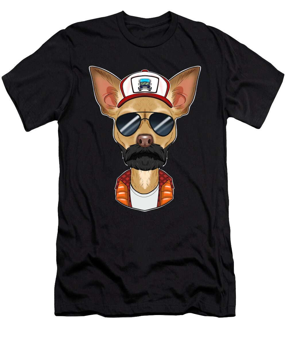 Trucker Dog I Truck Driver Chihuahua Maximus Designs T-Shirt
