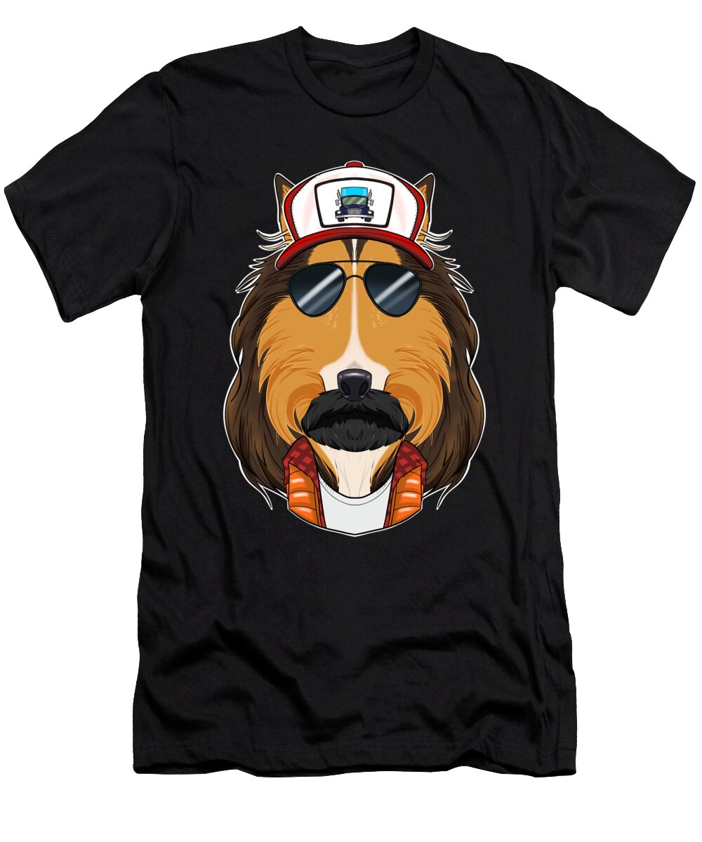 Trucker Dog I Truck Driver Collie Maximus Designs T-Shirt
