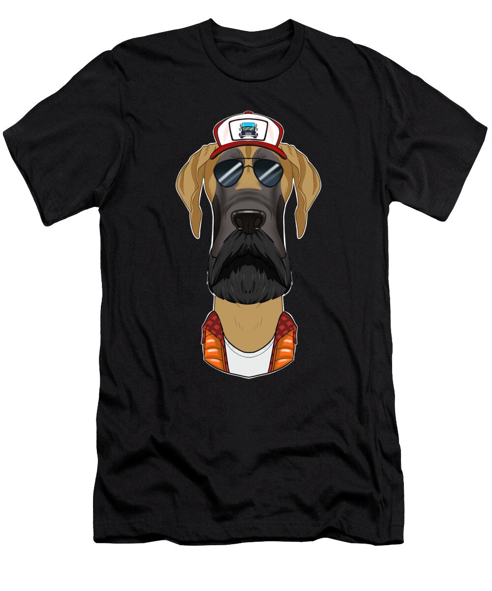 Trucker Dog I Truck Driver Great Dane Maximus Designs T-Shirt