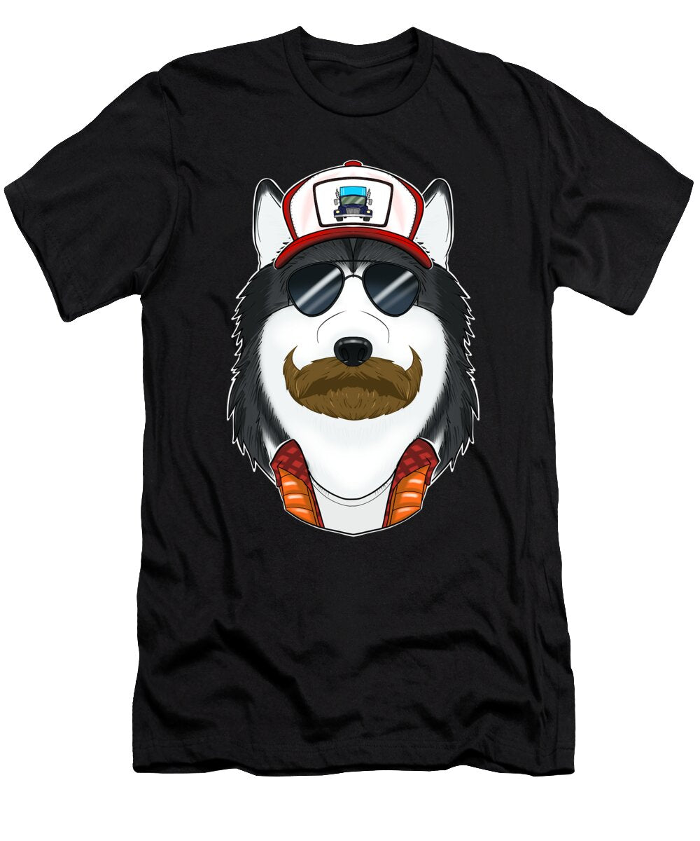 Trucker Dog I Truck Driver Husky Maximus Designs T-Shirt