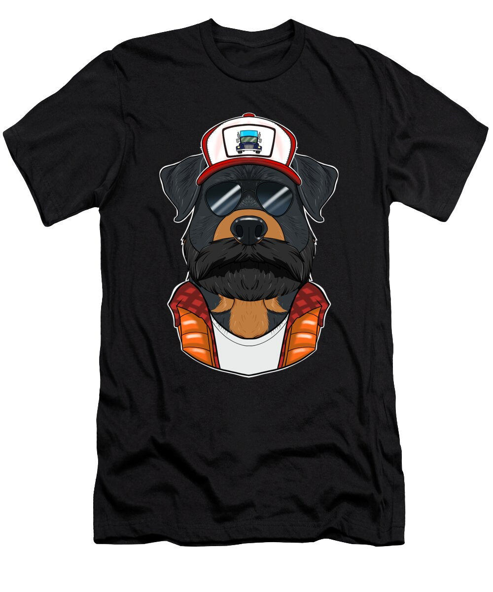 Trucker Dog I Truck Driver Rottweiler Maximus Designs T-Shirt
