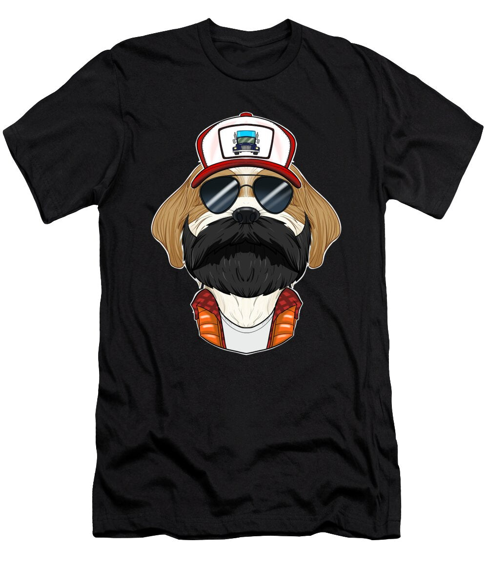 Trucker Dog I Truck Driver Shih Tzu Maximus Designs T-Shirt