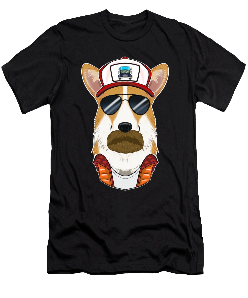 Trucker Dog I Truck Driver Welsh Corgi Maximus Designs T-Shirt
