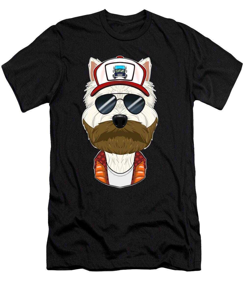 Trucker Dog I Truck Driver West Highland Terrier Maximus Designs T-Shirt
