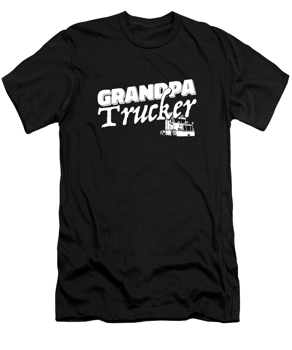 Trucker Grandpa Grandfather Driver Truck Old Man Trucker Crazy Squirrel T-Shirt