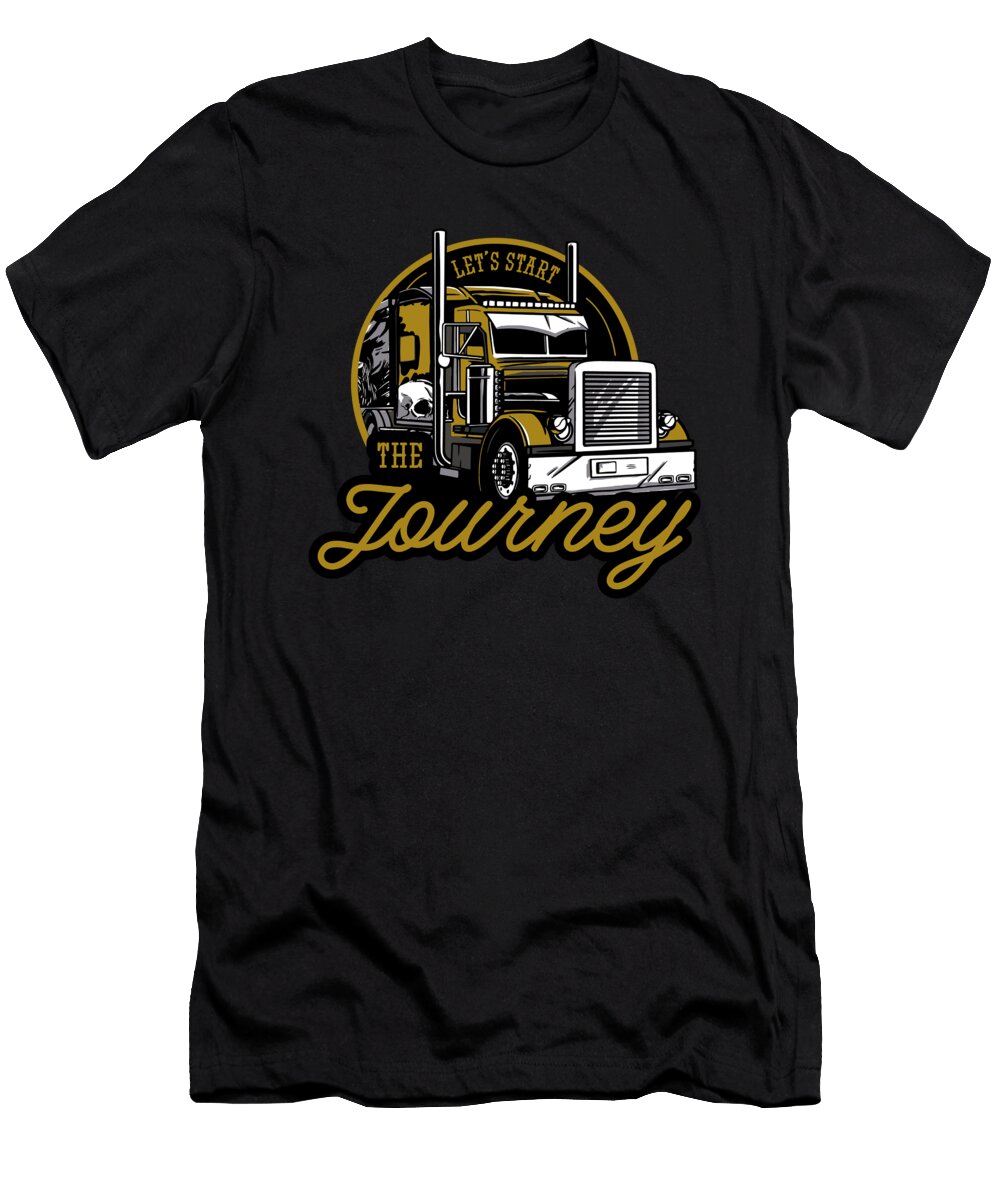 Trucker Journey Mechanic Trucking Truck Driver Florian Dold Art T-Shirt
