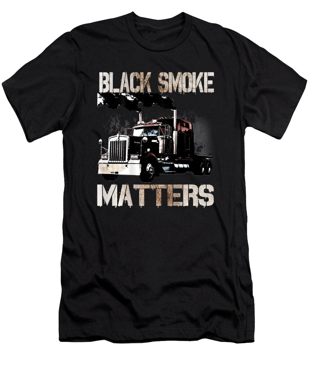 Trucker Tractor Trailer 18 Wheeler Design on Back Dhbubble T-Shirt