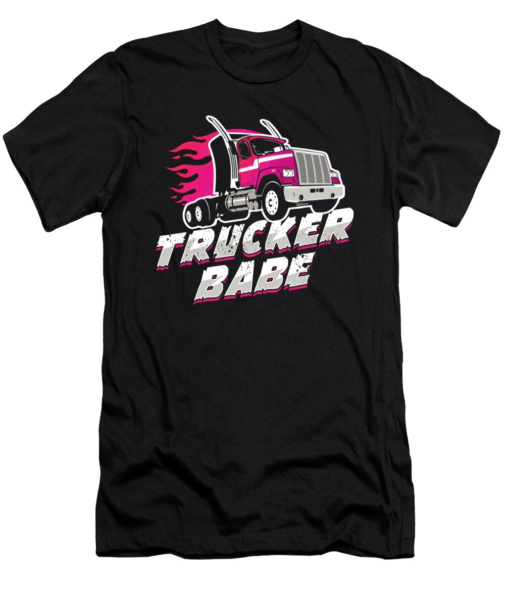 Truckerbabe Driving Trucker Driver Gift Thomas Larch T-Shirt