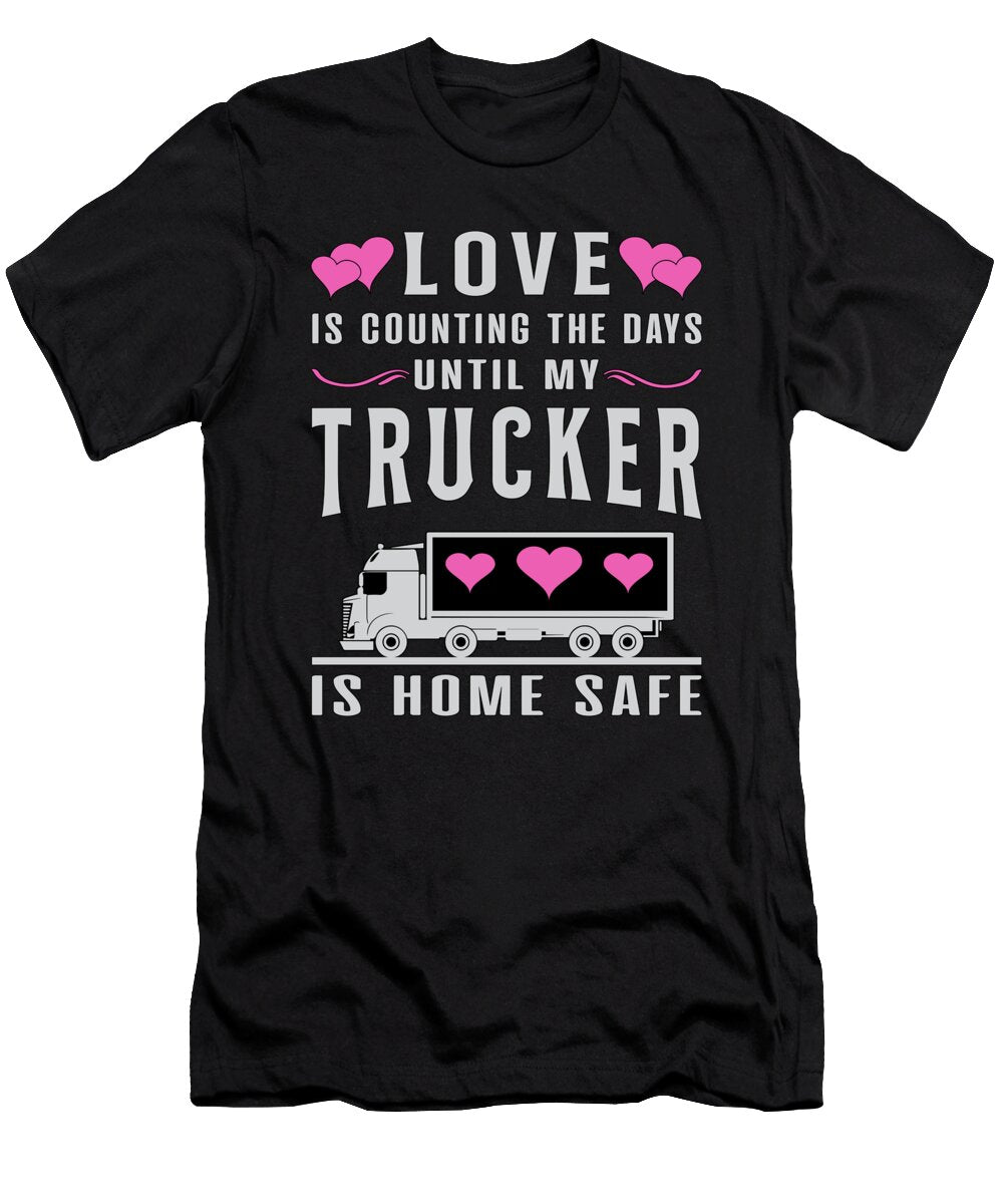 Truckers Wife Trucker Wife Love Truck Funny Gift Tshirtconcepts Marvin Poppe T-Shirt