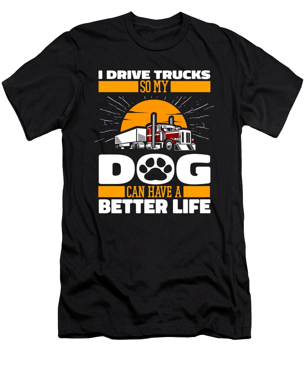 Trucking Dog Big Rig Trucker Truck Driver Crazy Squirrel T-Shirt