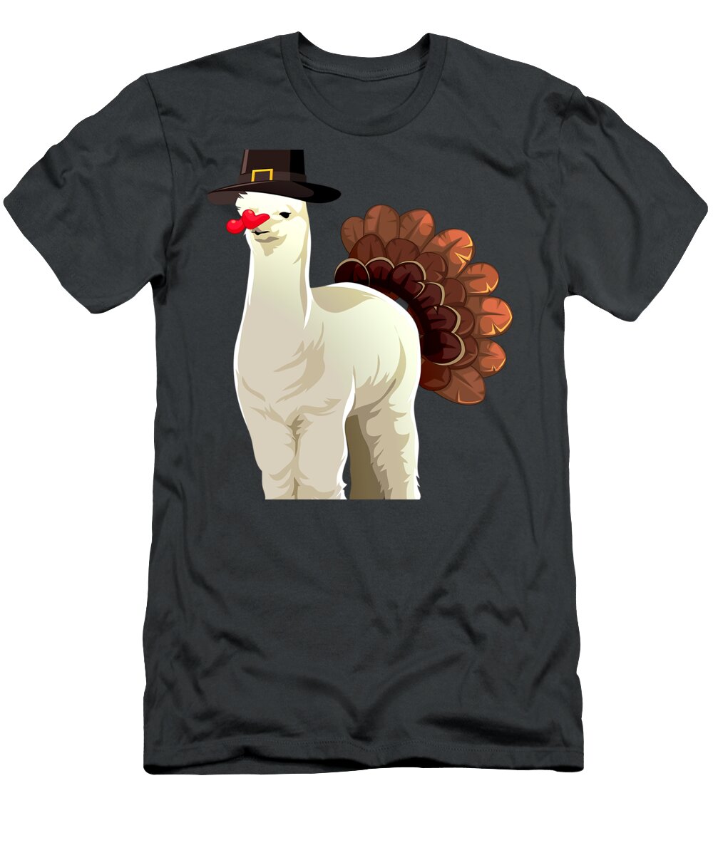 Turkey Llama Alpaca Humor Funny Animal Thanksgiving Gifts Beauxl Maebh T-Shirt