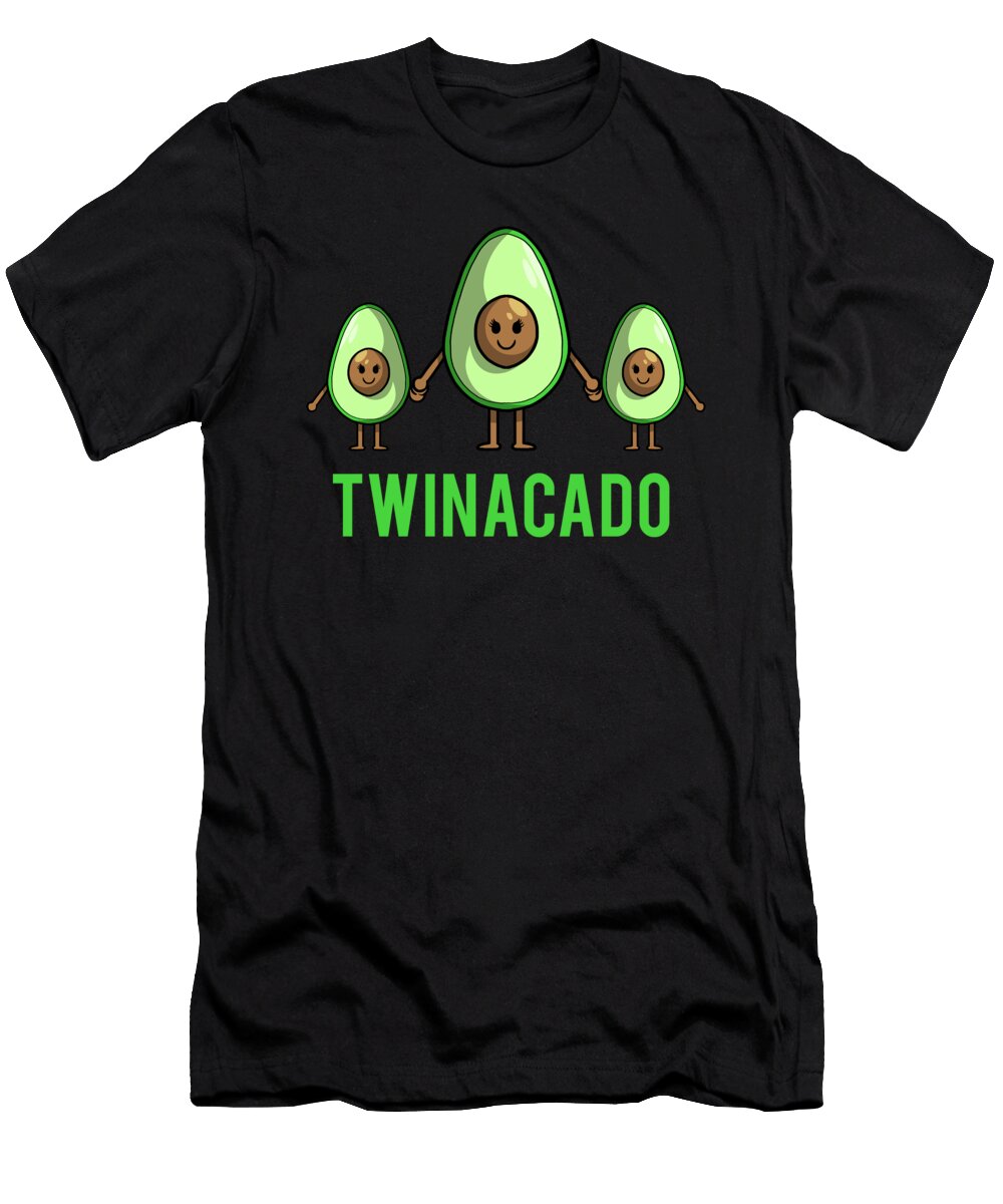 Twin Mom Avocado Mother of Twins Mothers Day Twin Mom Crazy Squirrel T-Shirt