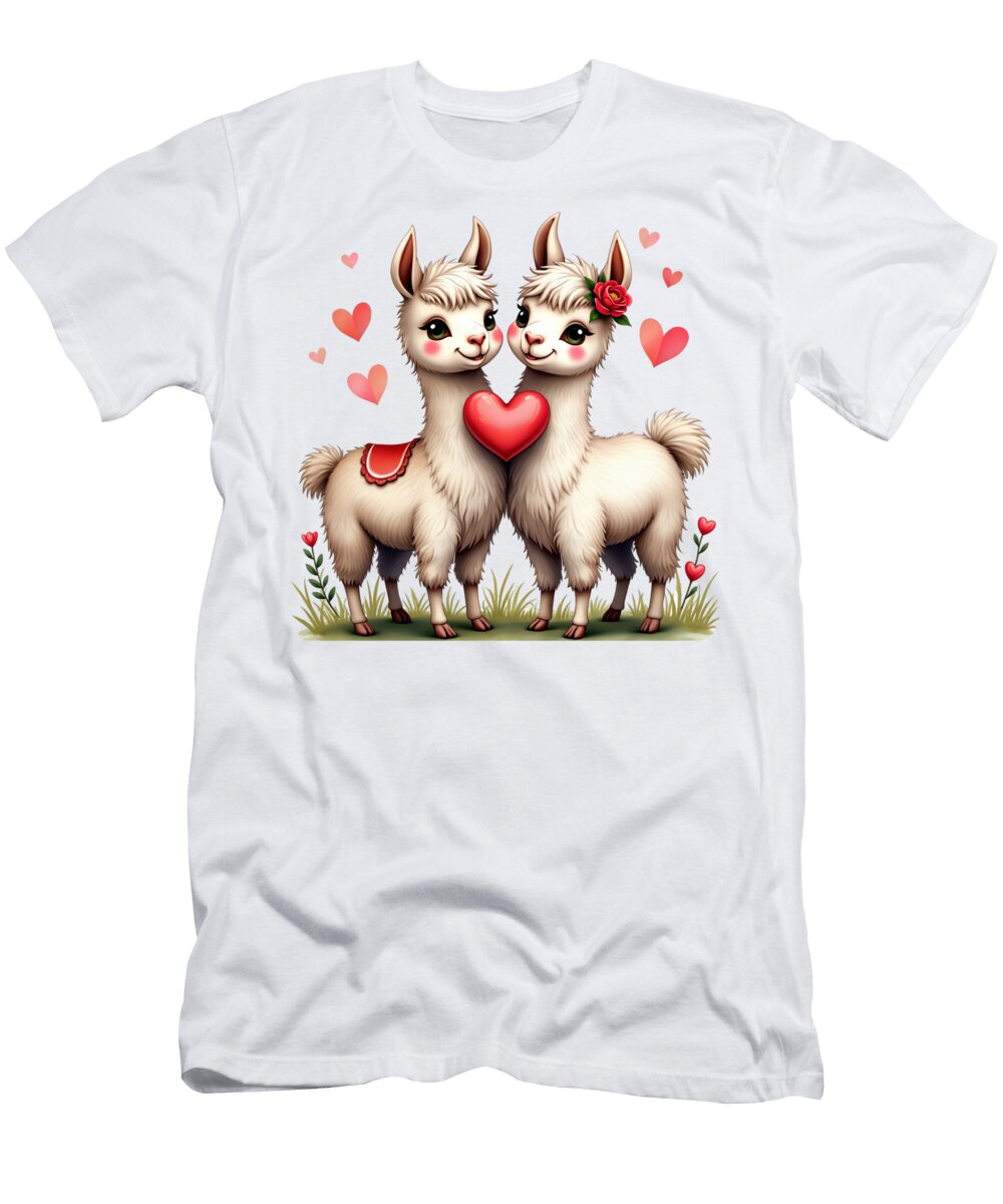 Two Adorable Llamas Joanna Redesiuk T-Shirt