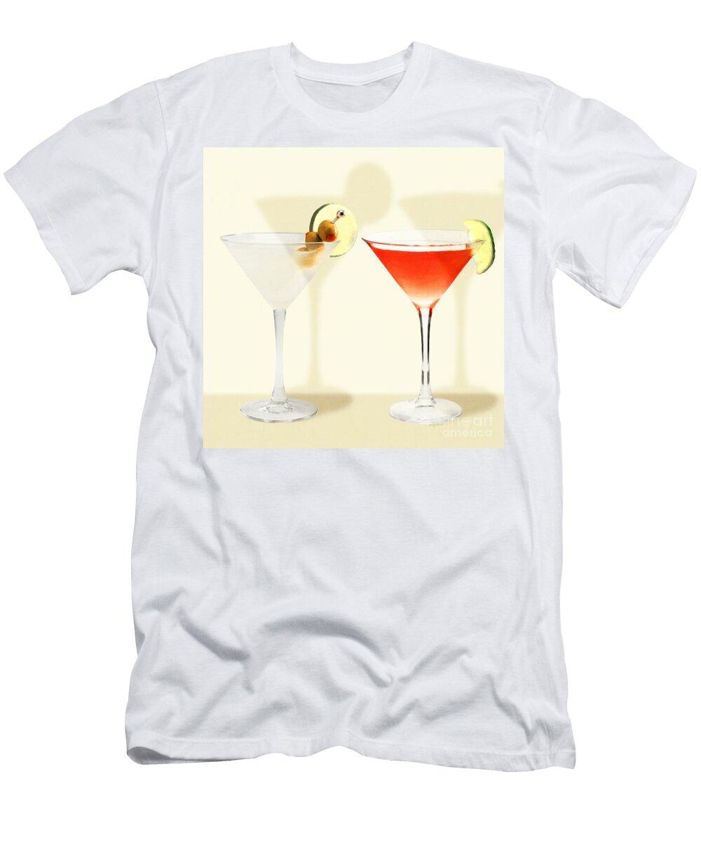 Two Martinis Shaken Not Stirred 20180925 Square Wingsdomain Art and Photography T-Shirt
