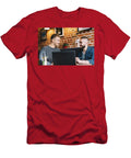 Two Men in a Good Mood Sitting By the Laptop Michal Bednarek T-Shirt