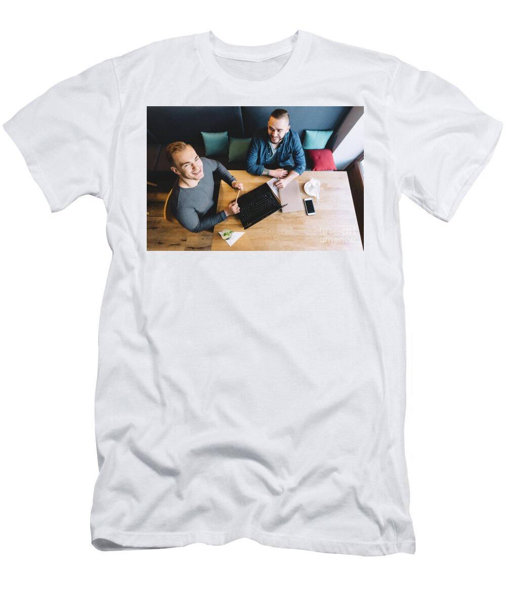 Two Men Working Toghether Top View Michal Bednarek T-Shirt