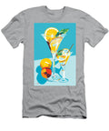 Two Refreshing Lemon Cocktails with a Blue Background Demirci Meka T-Shirt