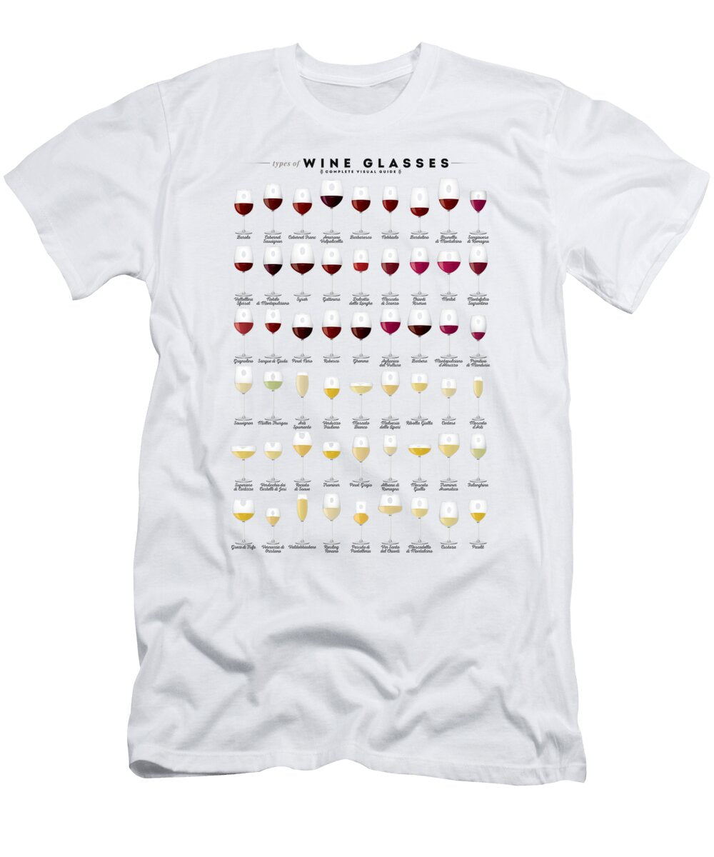Types of Wine Glasses Craphe Studio T-Shirt