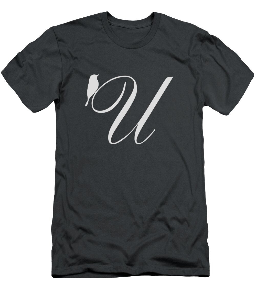 U in Light Gray Bird and Script Custom Home Fashions T-Shirt
