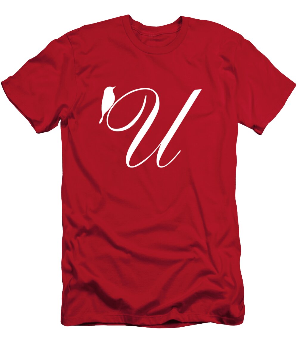 U in White Bird and Script Custom Home Fashions T-Shirt