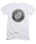 U S Army Engineer Divers Master Diver Badge Special Edition Over White Leather Serge Averbukh T-Shirt