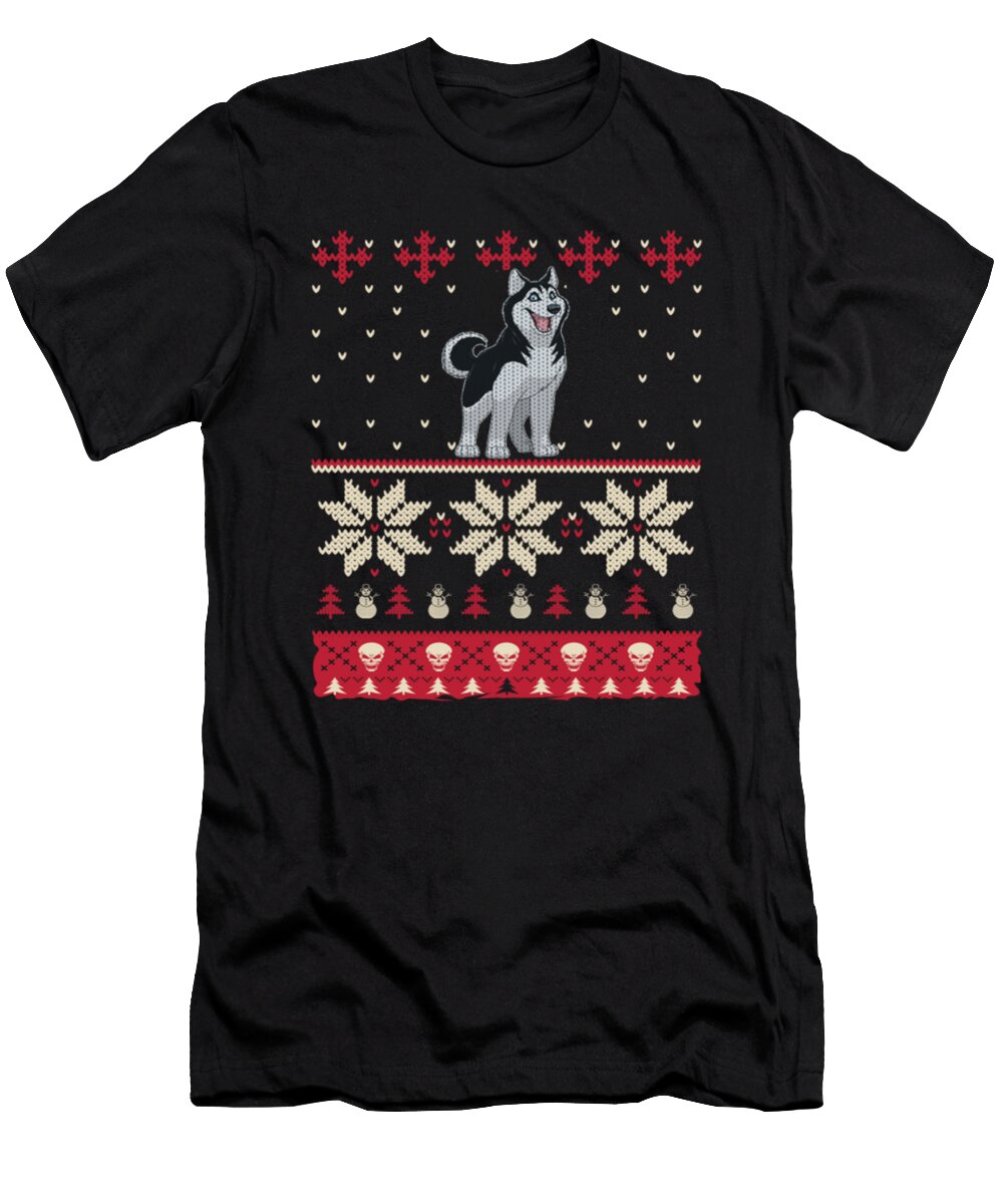 Ugly Funny Husky Dog Christmas Tinh Tran Le Thanh T-Shirt