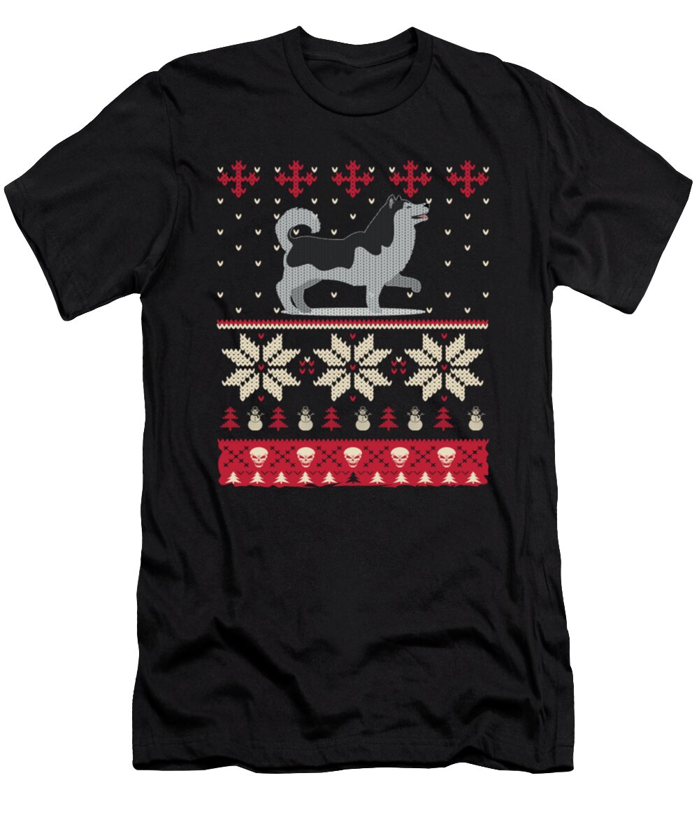Ugly Husky Walking Dog Christmas Tinh Tran Le Thanh T-Shirt