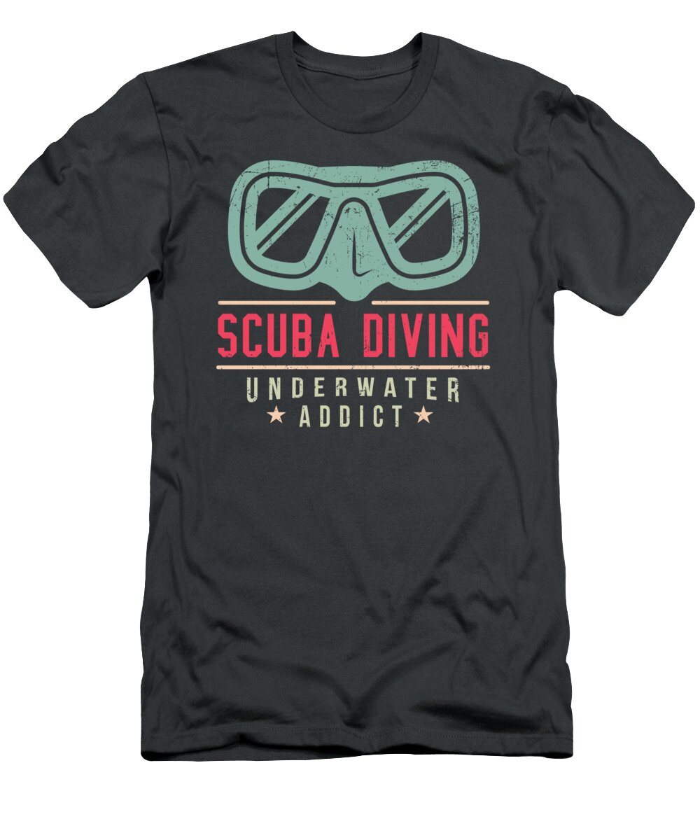 Underwater Addict Scuba Diving for Men Women Kids Frogman Diver Buddy Crazy Squirrel T-Shirt