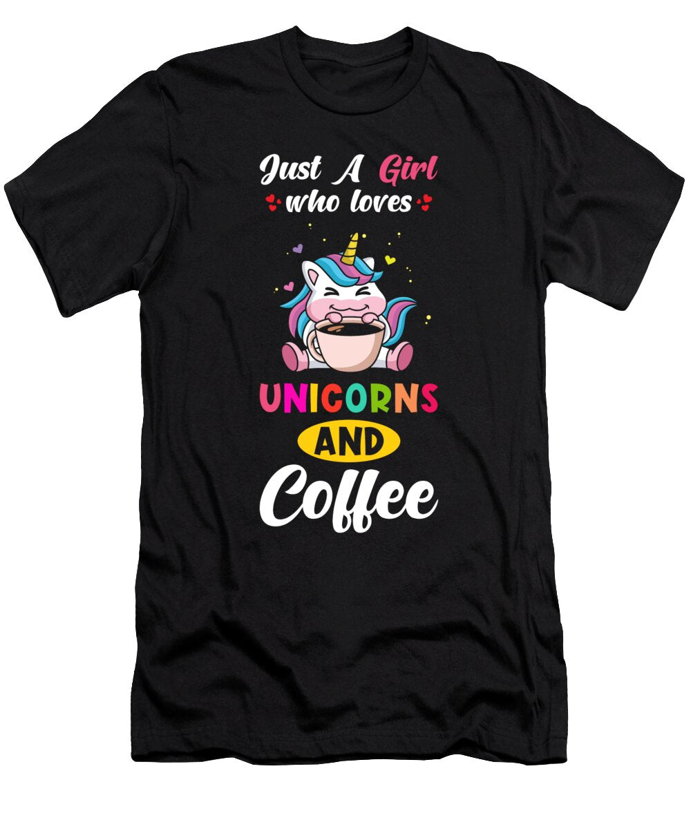 Unicorn and Coffee Saying Cute Manuel Schmucker T-Shirt