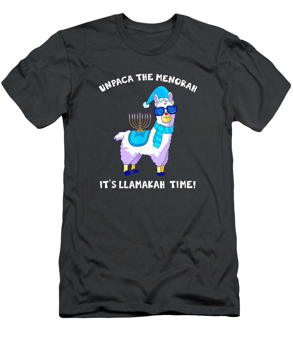 Unpaca the Menorah Hanukkah Llama Alpaca Christmas Devyn1peggy T-Shirt
