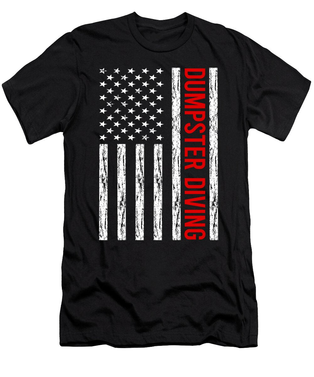 USA Flag Dumpster Diving Petrona Romero T-Shirt