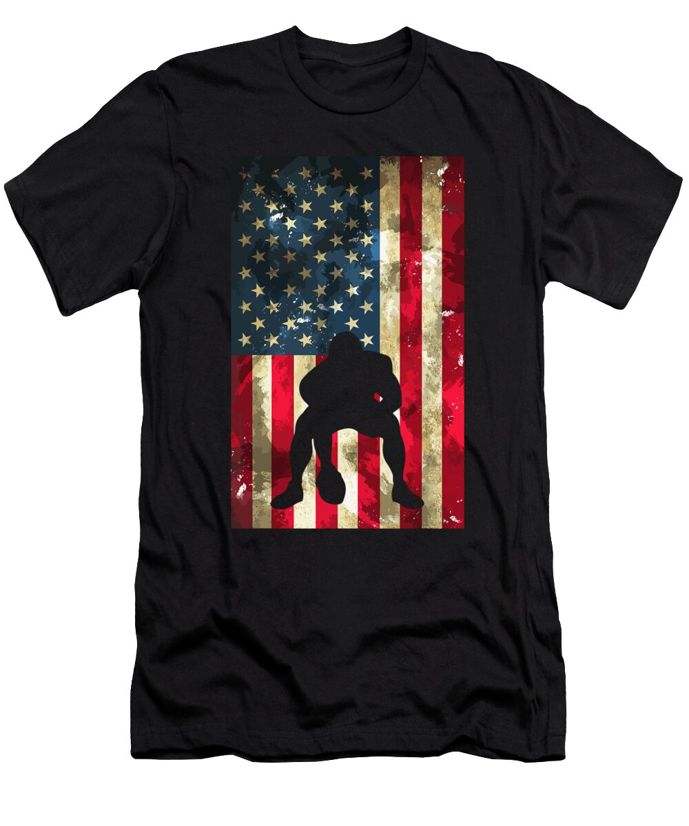 USA Flag Football Pittsburgh Lineman Clothing Gift 1 T-Shirt