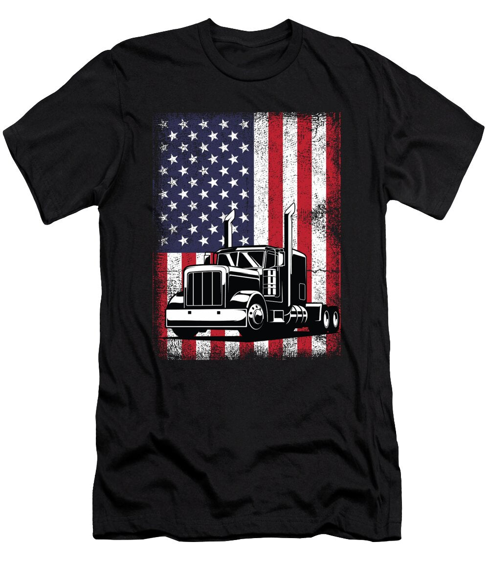 USA Flag Trucker Steven Zimmer T-Shirt