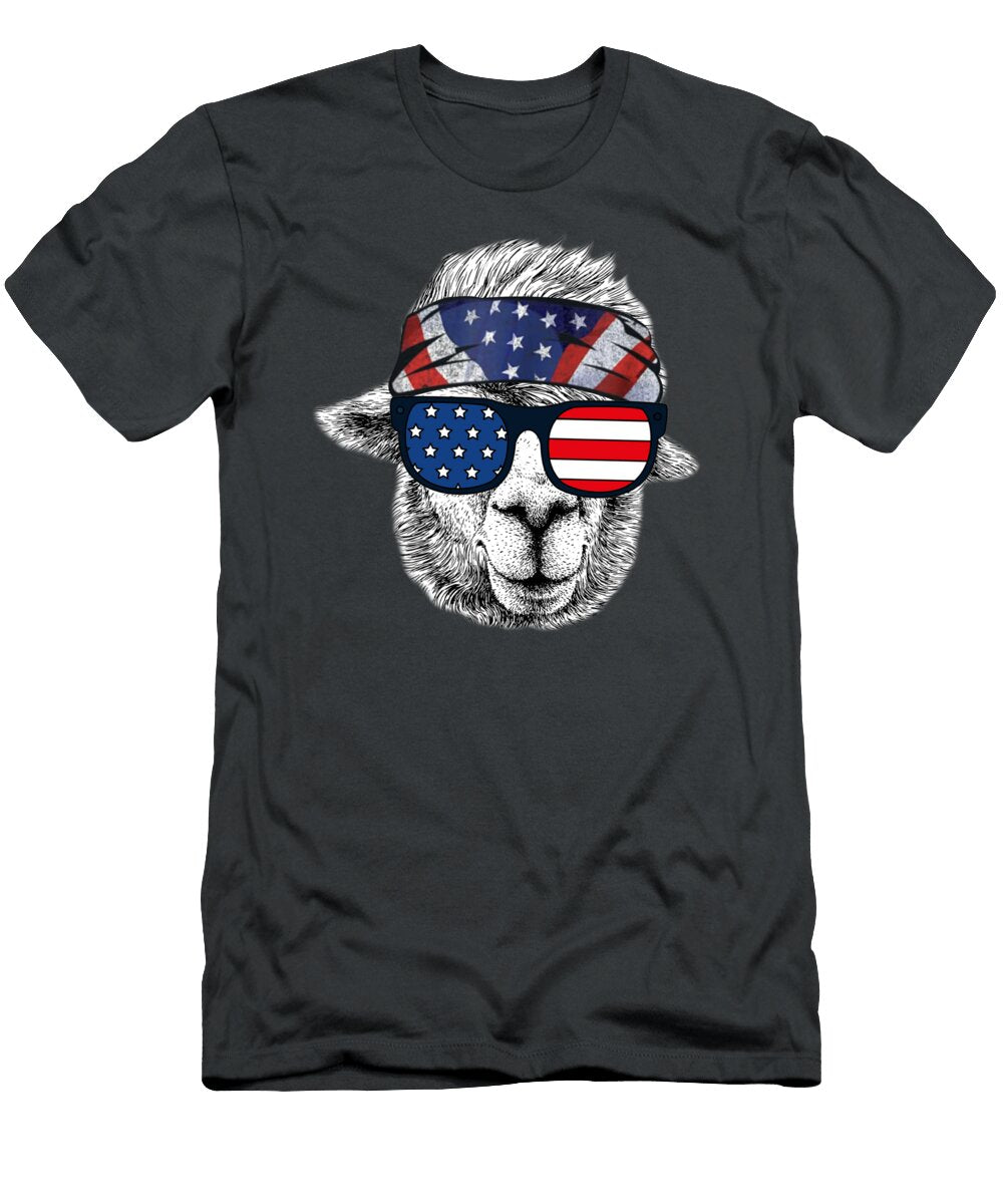 USA Patriotic Llama July Th Alpaca Kate Pure T-Shirt