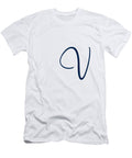 V in Oxford Blue Simple Script Custom Home Fashions T-Shirt