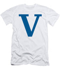V in Sega Blue Typewriter Style Custom Home Fashions T-Shirt