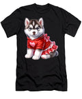 Valentines Day Husky Heart Couples Love Husky Yah Lishr T-Shirt