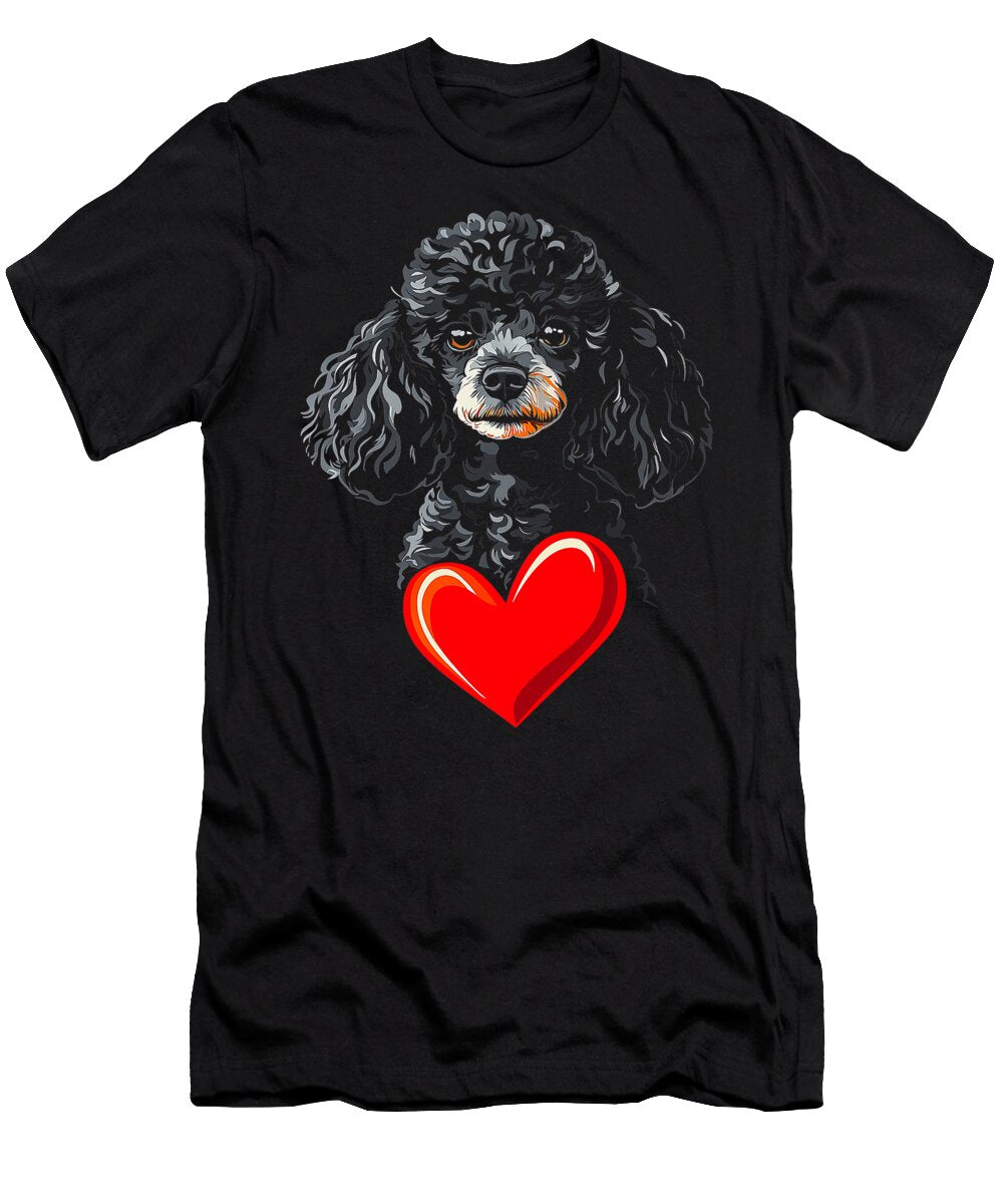 Valentines Day Poodle Vector Heart Studi Alex T-Shirt