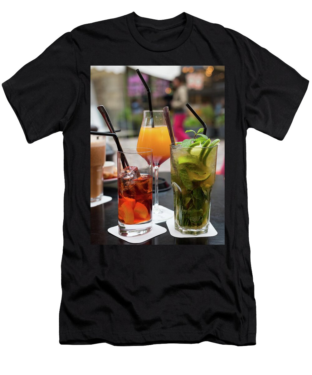 Various Cocktails on the Table of a Bar Stefan Rotter T-Shirt