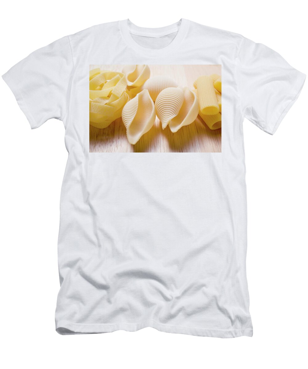 Various Types of Pasta on Wooden Background Foodcollection T-Shirt