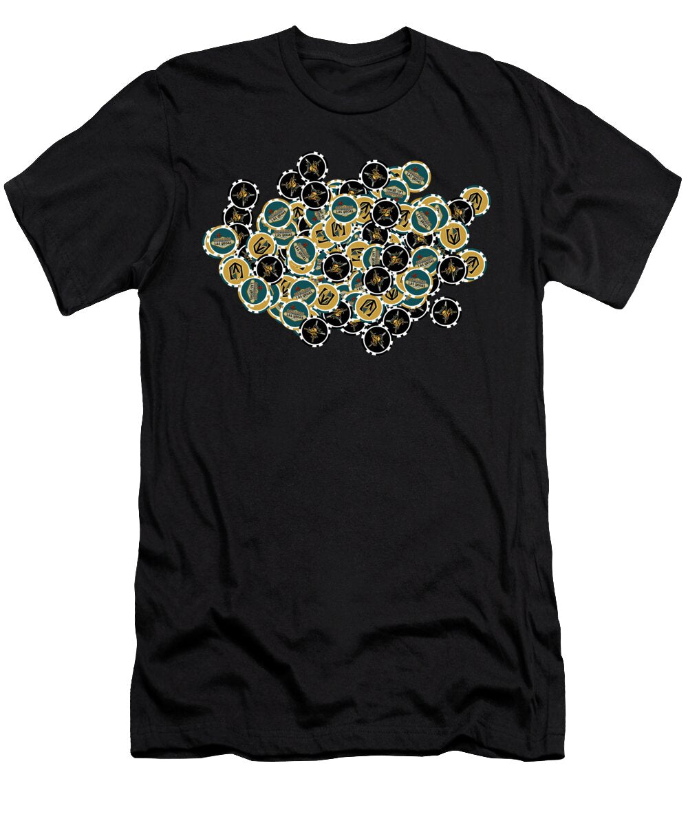Vegas Golden Knights Poker Chips Illustration Ricky Barnard T-Shirt