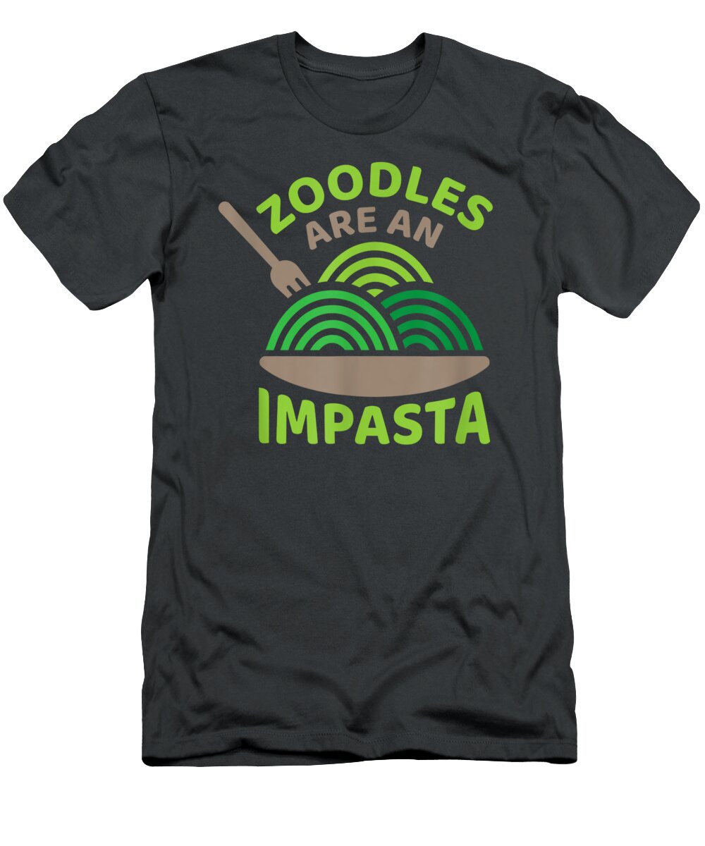 Vegetarian Foodie Pun Impasta Is Pasta for Vegans Codiez Livi T-Shirt