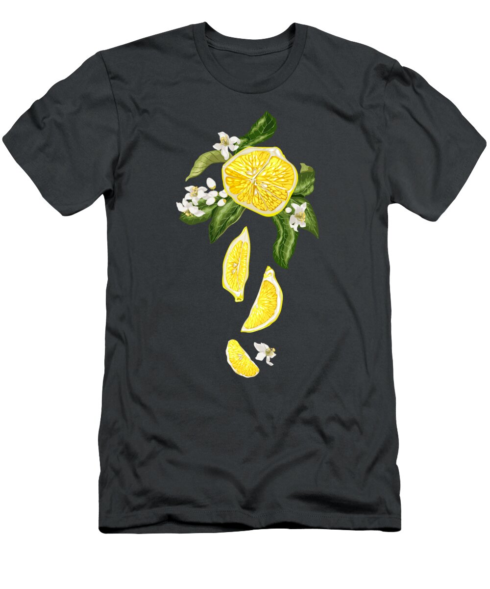 Vertical Citrus Blossom with Fruit Yulia Fushtey T-Shirt
