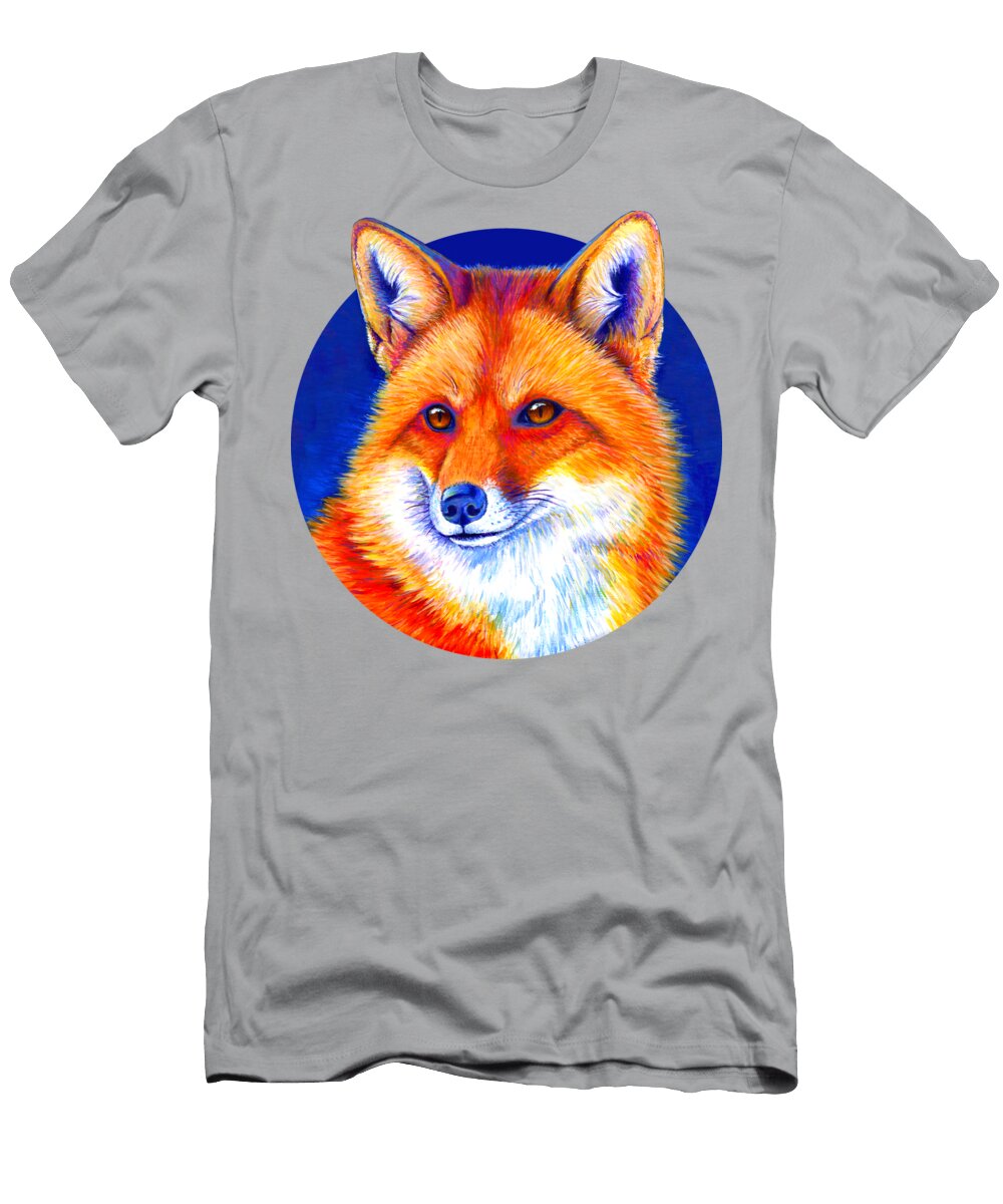 Vibrant Flame Colorful Red Fox Rebecca Wang T-Shirt