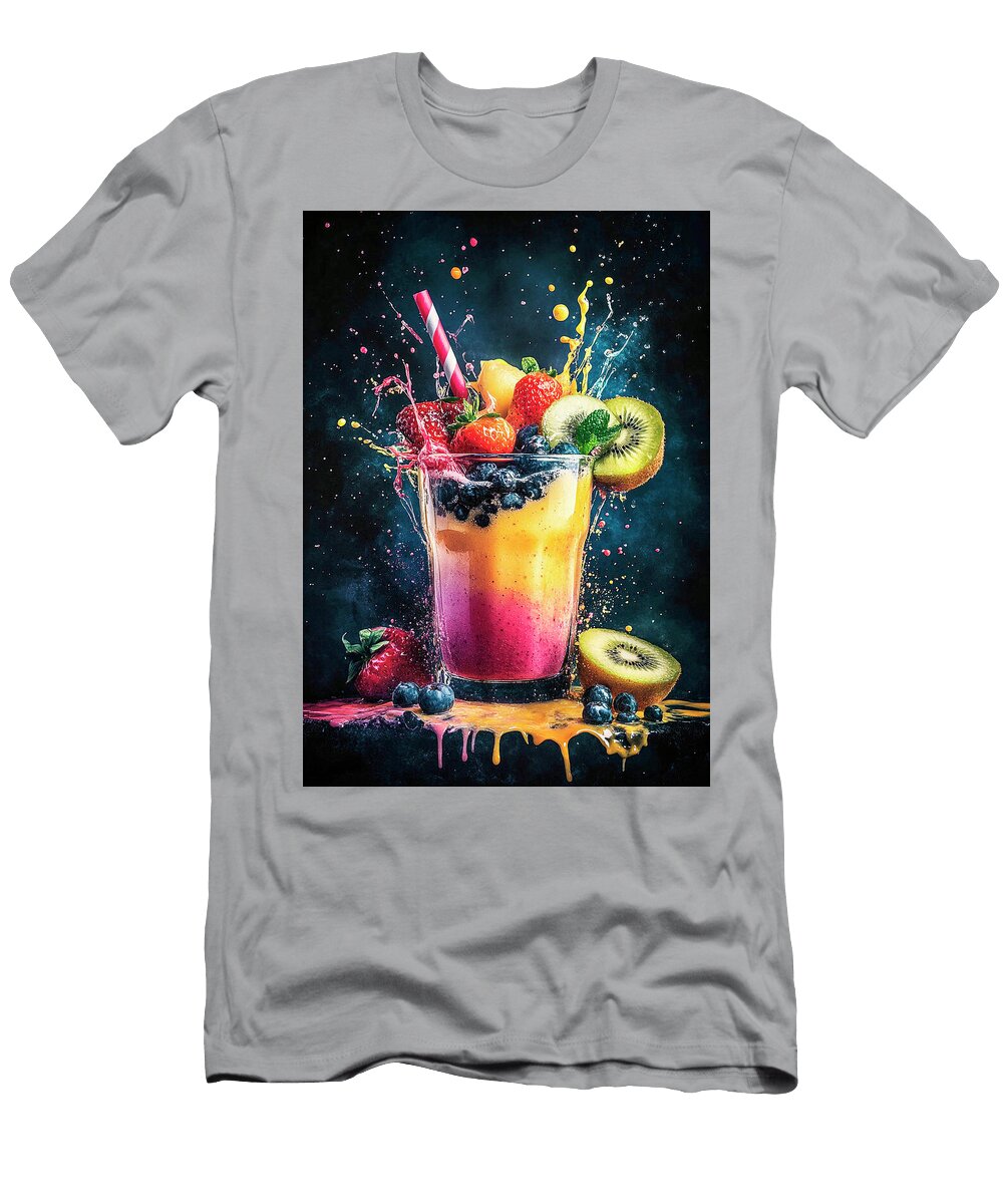 Vibrant Fruit Smoothie Splash Art Merssi Norely T-Shirt